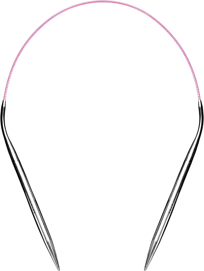 cuteDIY Size 9 Circular Knitting Needles 16 Inch Set Round Metal Kit (Etched US&mm, Color-Coded Cable, Smooth Join) - Image 1
